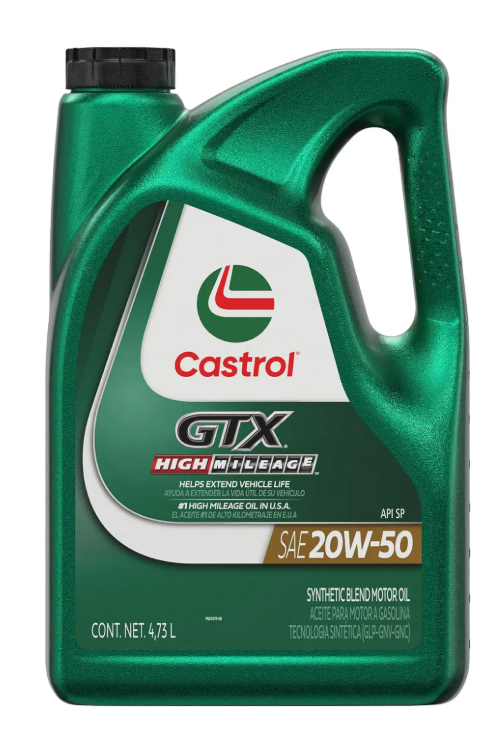 Envase de aceite CASTROL CASTROL GTX HIGH MILLAGE 20W50 SEMI SINTETICO - GL 5LT grado 20W50 - Lubricentro Piloto